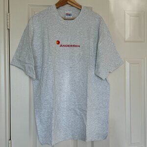 Authentic New ARTHUR ANDERSEN Gray Adult XL T-Shirt Collectible Rare Vintage